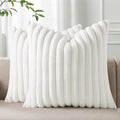 Pallene Faux Fur Plush Throw Pillow Covers 24x24 Set of 2, Luxury Soft Fluffy by PALLENE