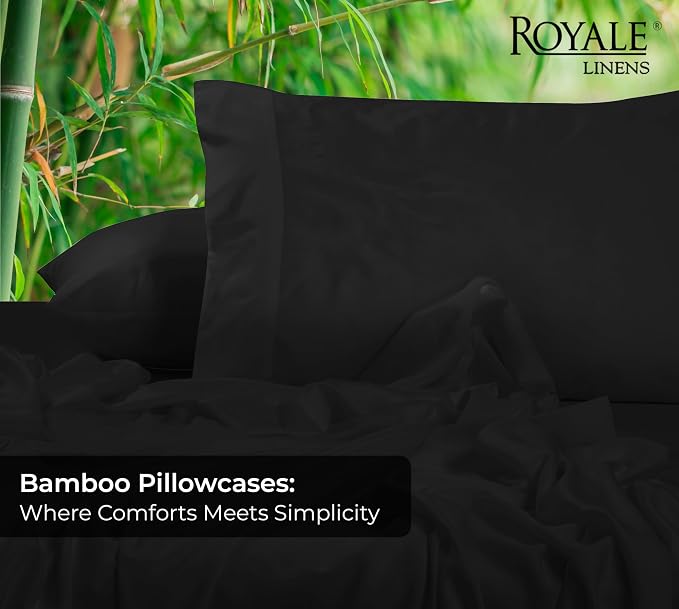 Royale Linens Cooling Pillow Cases King Size Set of 2-100% Rayon Derived from - Image 2