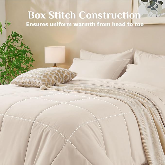 JOLLYVOGUE Queen Comforter Set, Ultra-Soft Bed in a Bag Queen Size 7 Pieces - Image 4