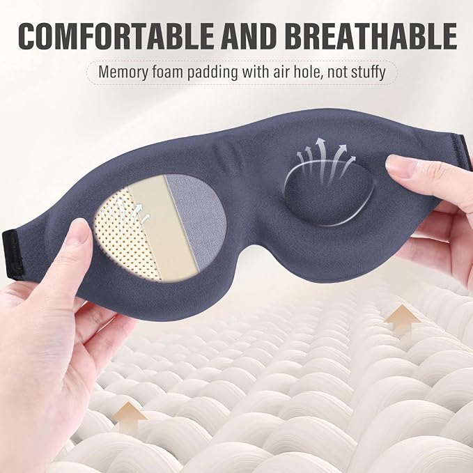 YIVIEW Sleep Mask for Side Sleeper, Complete Light Blocking 3D Sleeping Eye Mask - Image 5