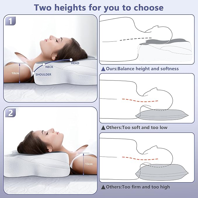 A-Pce Cervical Pillow for Neck and Shoulder, Contour Memory Foam Pillow - Image 4