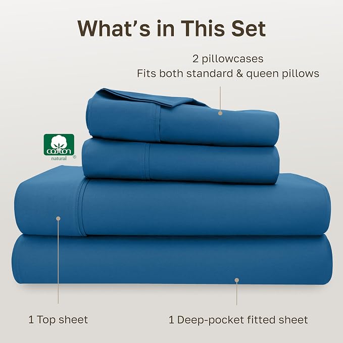 California Design Den Soft Queen Size Cotton Sheet Sets, 400 TC Good - Image 4