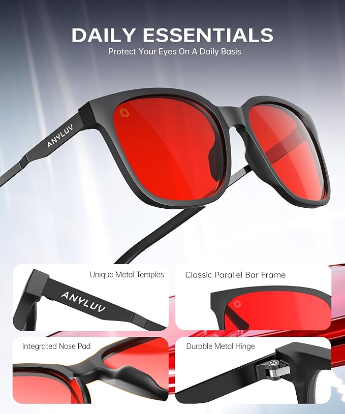 ANYLUV Blue Light Glasses for Men, Lightweight Computer Gaming Glasses - Image 3