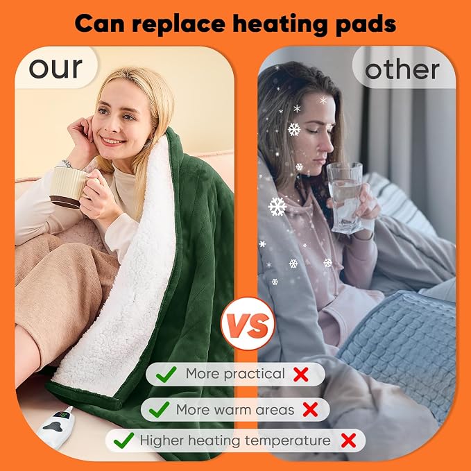 greenoak Heated Blanket Electric Full 72"X84", Heating Blankets - Image 6