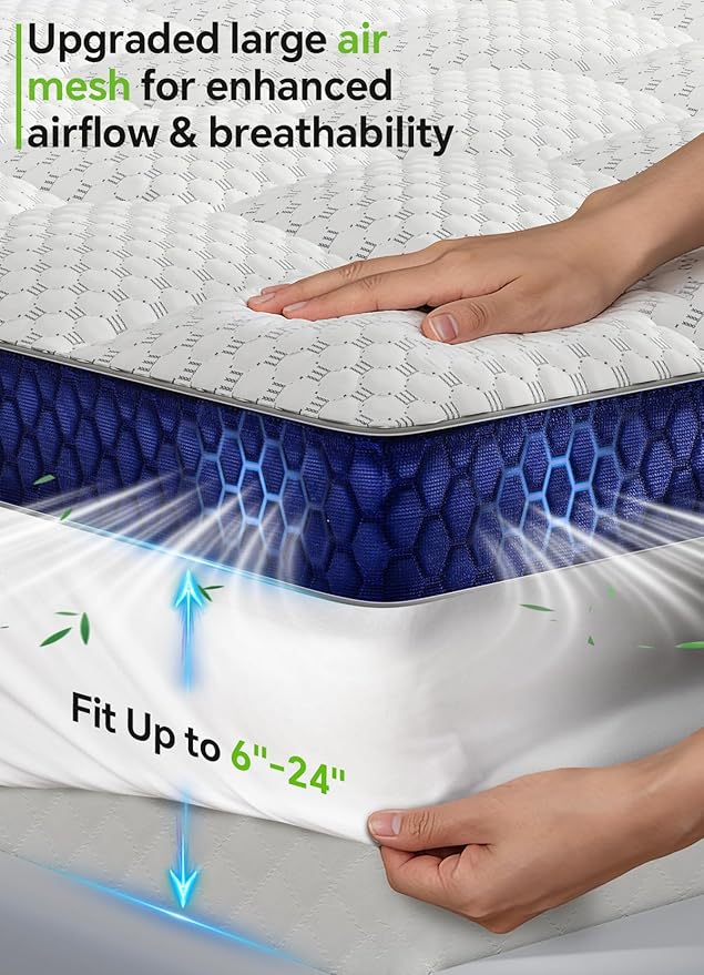 BEDELITE Twin XL Mattress Topper 3 Inch Thick Mattress Pad, Plush Pillow Top - Image 4