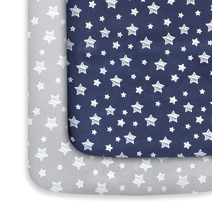 Pack and Play Sheets Boy, Mini Crib Sheets Boy, Stretchy Pack n Play Playard by Moonsea