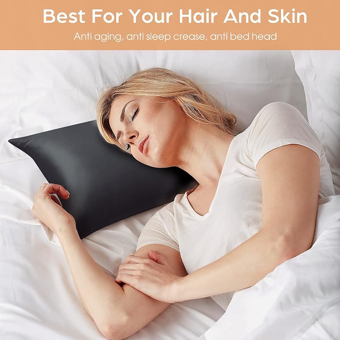 Silk Pillowcase for Hair and Skin, 2 Pack 100% Mulberry Silk Pillowcase 25 Momme - Image 2