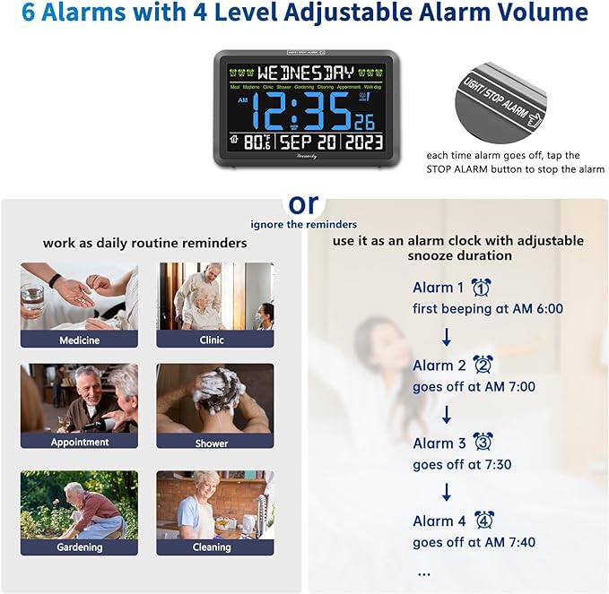 DreamSky Digital Clock with Date and Day of Week - Image 3