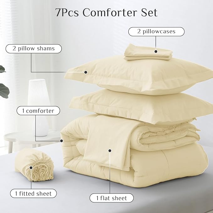 JOLLYVOGUE California King Comforter Set, Ultra-Soft Bed in a Bag Cal King Size - Image 5