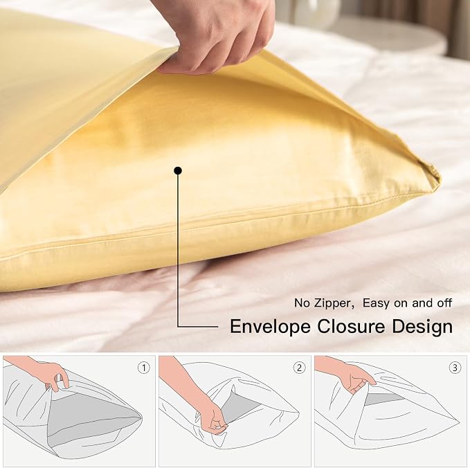 100% Cotton Standard Pillowcases Set of 2, Deep Dream 600 Thread Count Pillow - Image 3