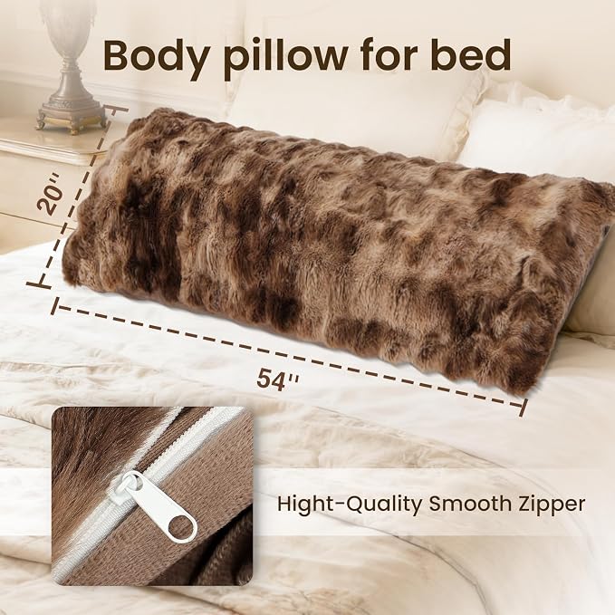 ZonLi Fluffy Body Pillow for Adults, Fuzzy Faux Fur Body Pillow - Image 2