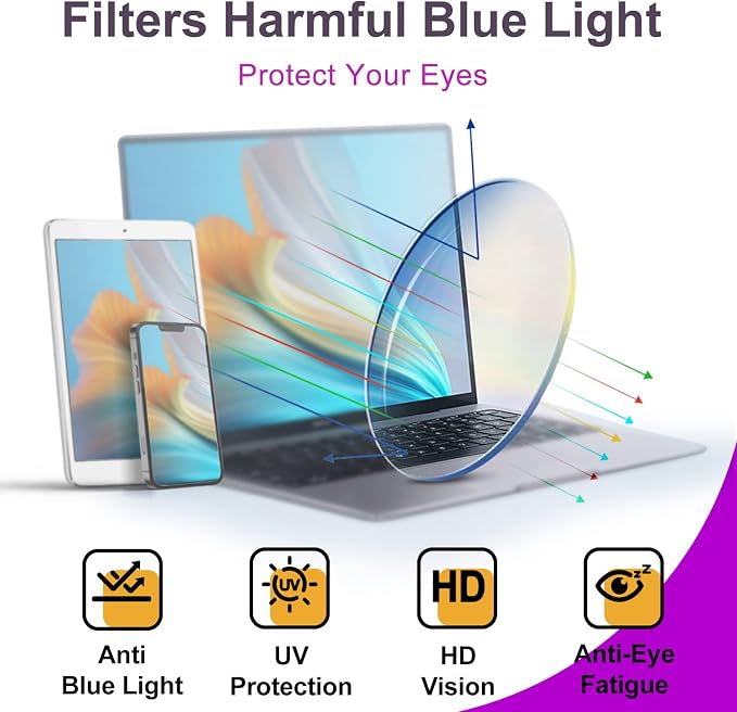 VISOONE Blue Light Blocking Glasses Square - Image 4