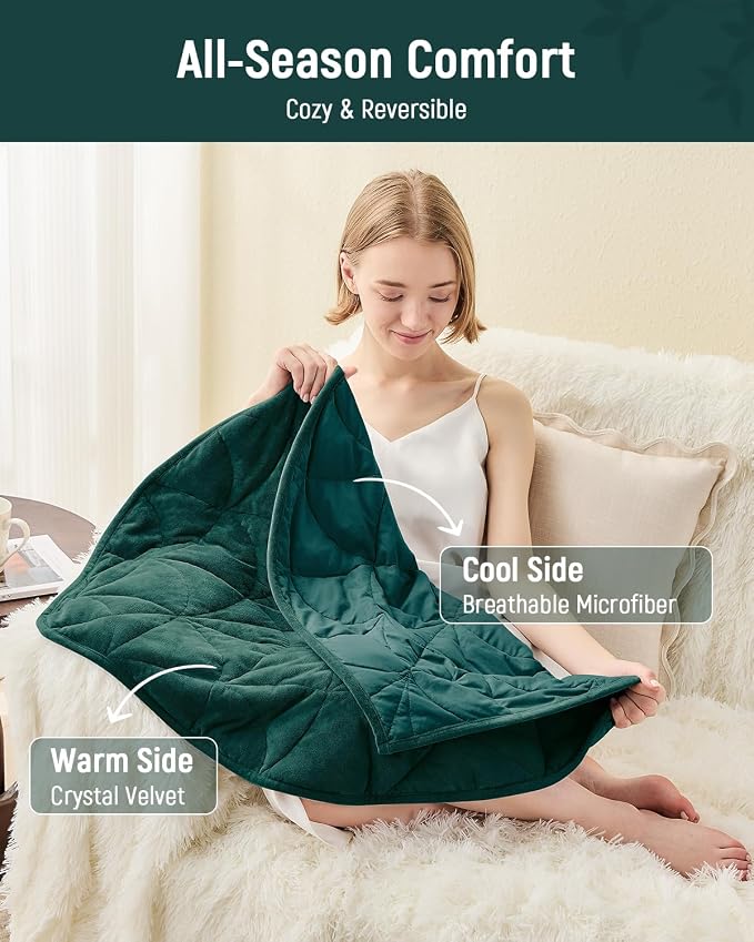 Weighted Lap Blanket 5 lbs for Adults, Luxury Soft Small Weighted Blanket - Image 2