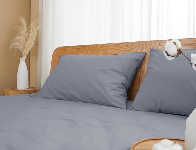 Pillow Cases, Standard Queen Size Cotton Percale Weave Pillowcases, Pre-Shrunk - Image 7