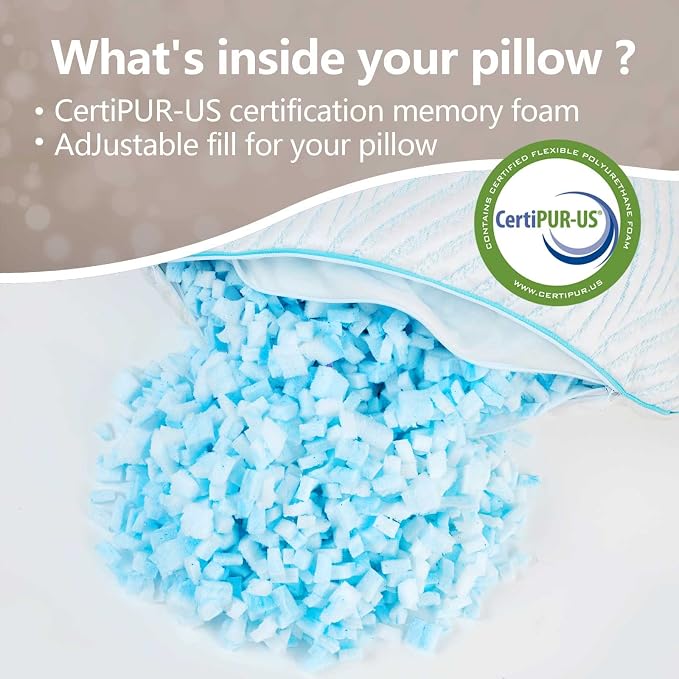 Pillows Queen Size Set of 2 Cooling Memory Foam Pillows - Image 6