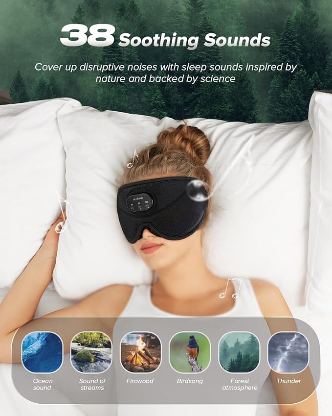 LC-dolida Sleep Headphones, Sleep Mask - Image 2