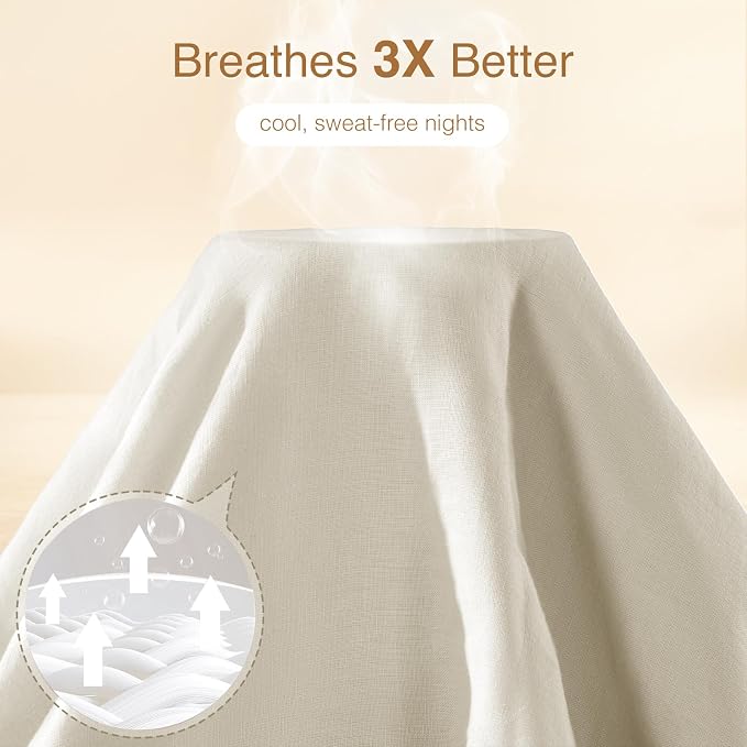 SONORO KATE 100% French Linen Duvet Cover Queen Size, Soft Breathable - Image 3