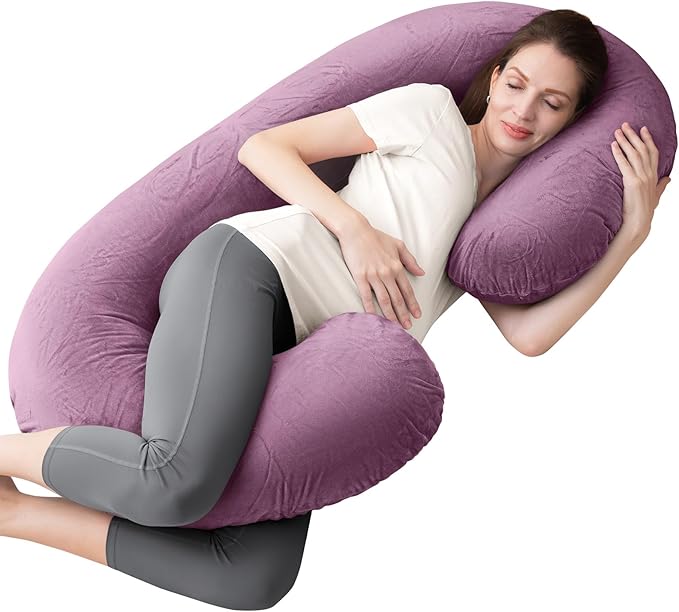 1 MIDDLE ONE Pregnancy Pillow, C Shaped Full Body Pregnant Women Sleeping Pillow by 1MIDDLEONE