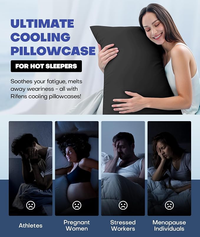 Ice Cooling Pillowcase for Hot Sleepers, Instantly Cool, Stays Cold All Night - Image 6