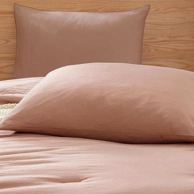 WRENSONGE Twin Comforter Set- 5 Pieces Clay Pink Twin Bed in a Bag, All Season - Image 5