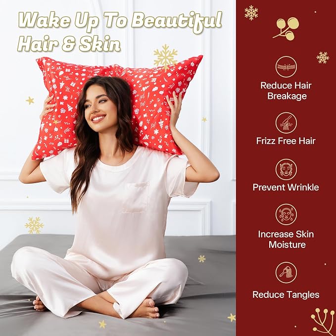 THXSILK Christmas Style 6A+ Grade Mulberry Silk Pillowcase - Image 5