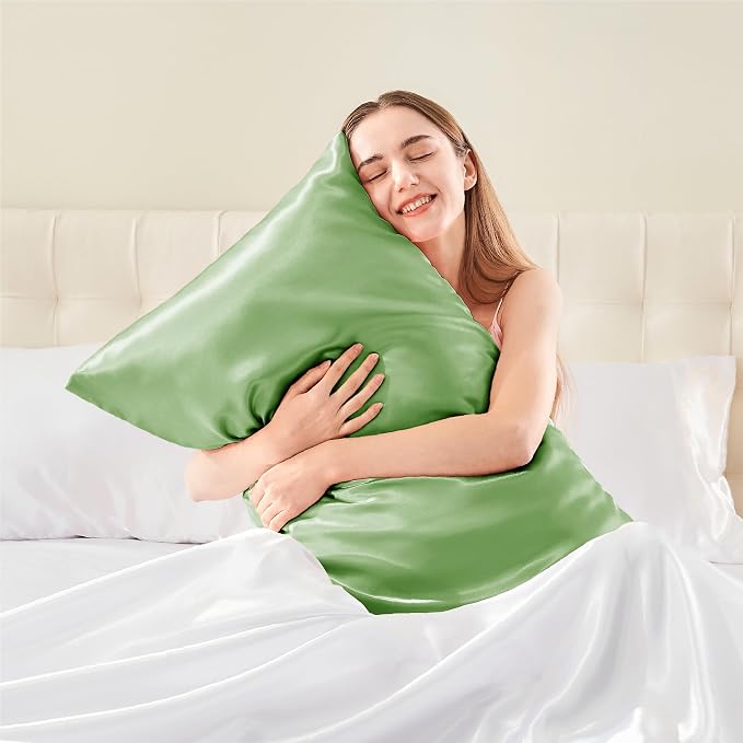 BEDELITE Satin Body Pillow Cover 2 Pack, Super Soft and Cooling Body Pillow - Image 7