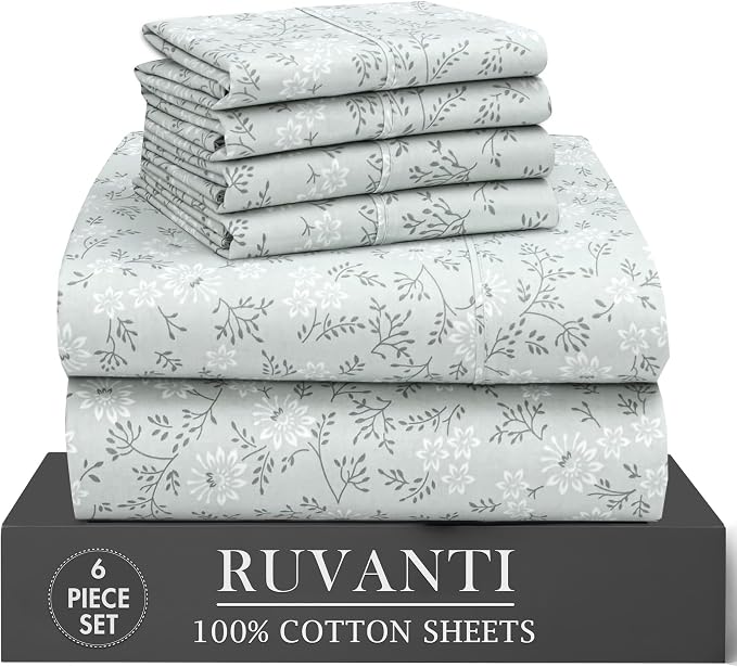 RUVANTI 6 Pcs Cotton Sheets by Ruvanti