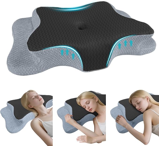 CHxxy Cervical Pillow for Neck Pain Relief, Memory Foam Pillows, Ergonomic by CHxxy