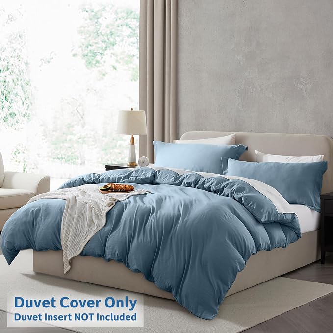 Nestl Stone Blue California King Duvet Cover Sets - Image 2