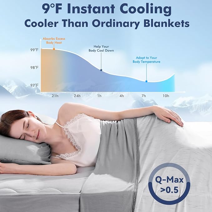Elegear Cooling Blanket for Hot Sleepers, Double-Sided Arc-Chill® 3.0 Cooling - Image 2