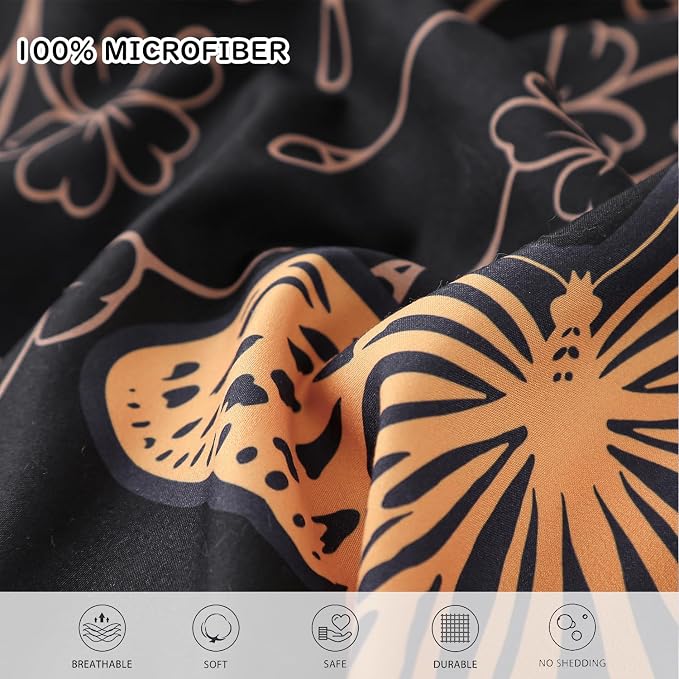 Yogeneg 7 Piece Bed in a Bag Queen Size Comforter Set Black Bedding Set - Image 5