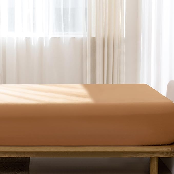 MooMee Fitted Bottom Sheet Only 100% Washed Cotton Linen Like Textured - Image 2