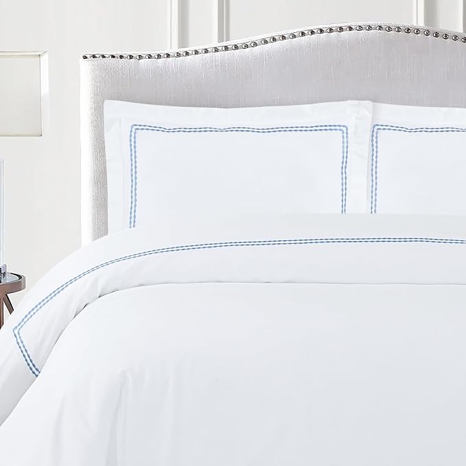 Dreamology White Duvet Cover Luxury Hotel Quality Bedding Set 100% Cotton - Image 5