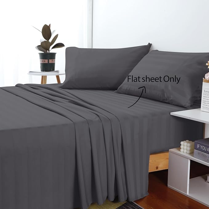 Cotton Full Flat Sheet Only, 600 Thread Count 100% Egyptian Cotton Top Sheet - Image 2