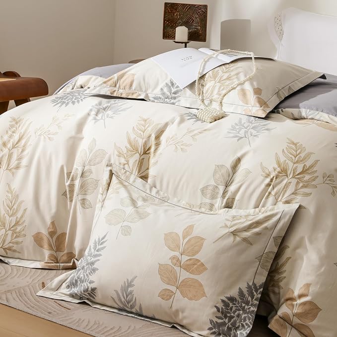 OAITE Duvet Cover Set Queen Size Floral Pattern Ultra Soft 100% Cotton Duvet - Image 4