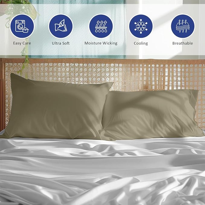 Kamas Oversized Bamboo Pillowcase Set of 2 | 100% Naturally Grown | Ultra Soft - Image 3