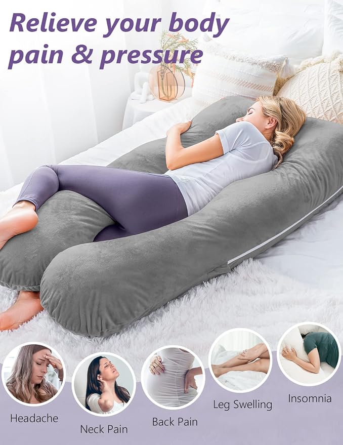 Meiz Pregnancy Pillow, U Shaped Pregnancy Body Pillow - Image 3