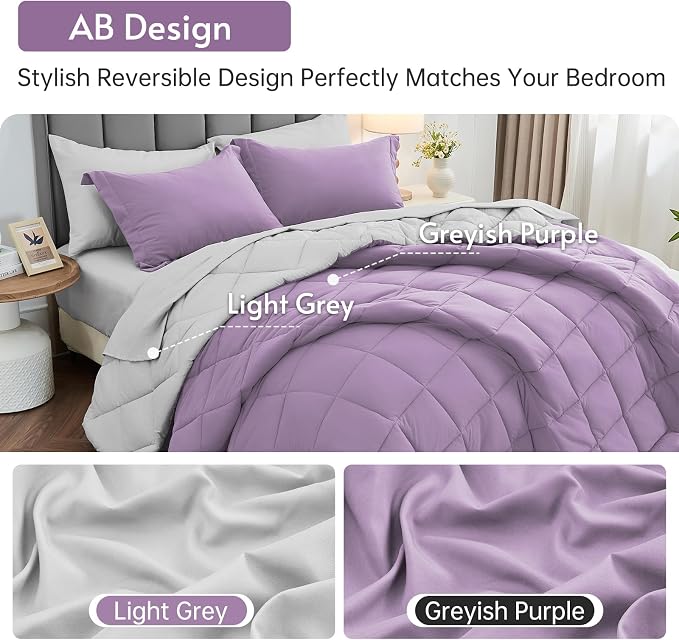 MUXHOMO 5 Pieces Twin Comforter Set, Reversible Bed in a Bag Twin Size - Image 3