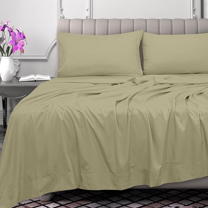 Royale Linens 300 Thread Count 100% Long Staple Combed Cotton Flat Sheet - Image 2