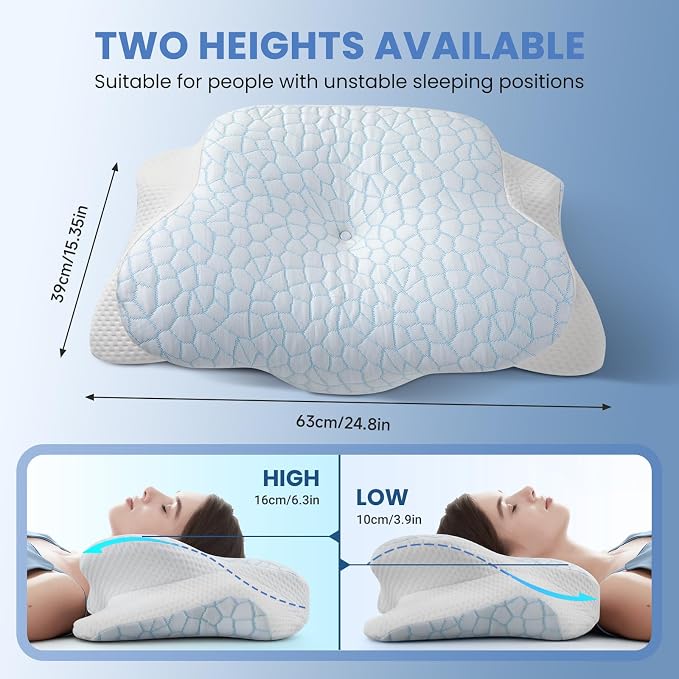 JINXIA Cervical Neck Pillow for Neck and Shoulder, Odorless Memory Foam Pillow - Image 2