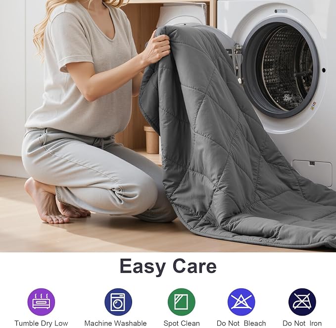Weighted Blanket 15lbs 48"x72", Cooling Heavy Throw - Image 7