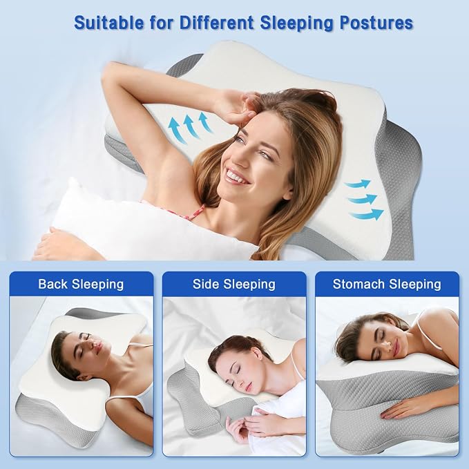 Pain Relief Cervical Pillow for Neck Support, Adjustable Ergonomic Pillow Cozy - Image 4