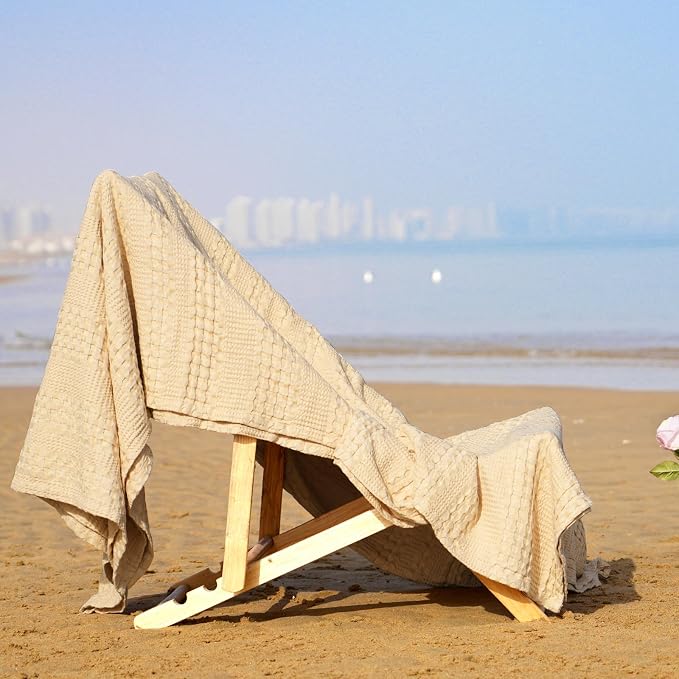 PHF Cooling Waffle Blanket Twin Size, Lightweight 60% Rayon from Bamboo & 40% - Image 3