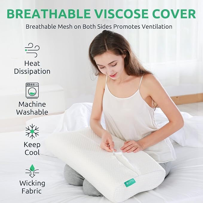 UTTU Cervical Pillow for Neck Pain Relief, Memory Foam Neck Pillow for Sleeping - Image 5