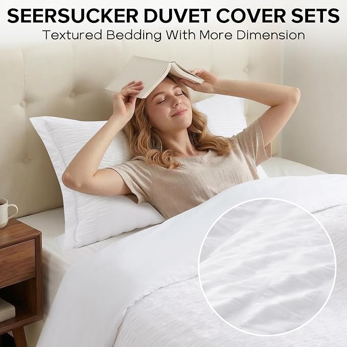 Cozyide White Twin Duvet Cover, 2 Pieces Bedding Duvet Covers, Soft Breathable - Image 2