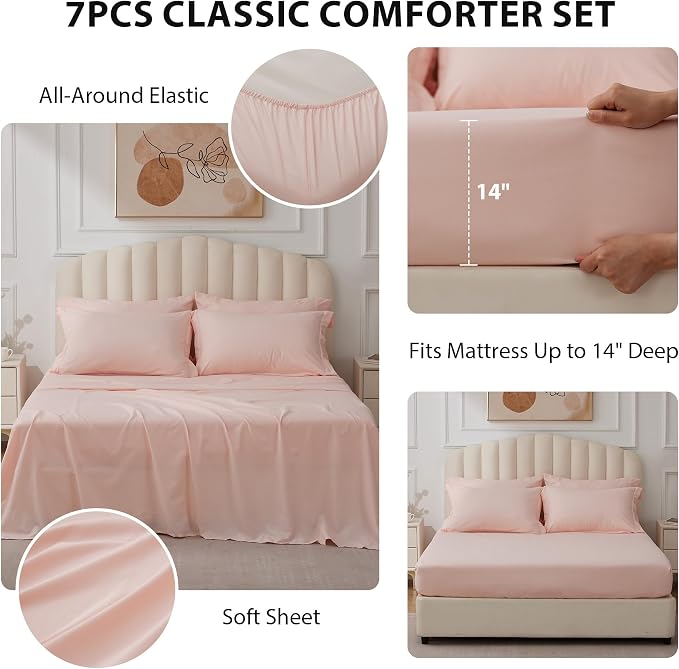 King Comforter Set Pink - Image 2