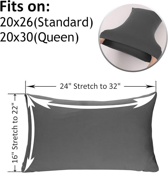 2-Pack Stretch Pillow Cases Standard Size - Image 3