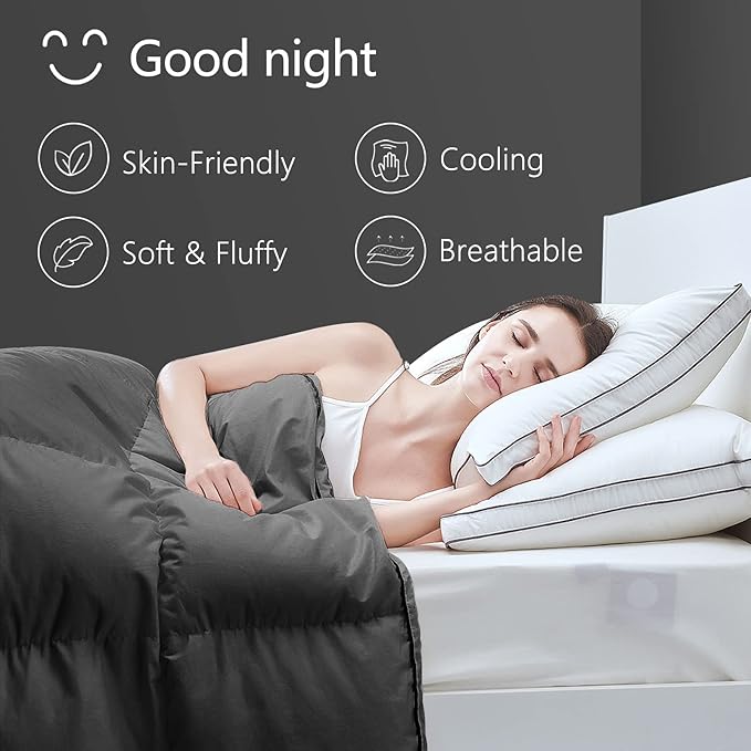 TEXARTIST Premium 2100 Series Full Comforter All Season Breathable Grey - Image 2