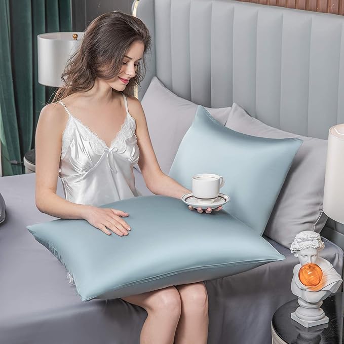 2 Pcs Mulberry Silk Pillowcase for Hair and Skin, Cooling Silk Pillow Case - Image 5