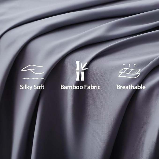 Bamboo Viscose Flat Sheets Only, 400 Thread Count Sateen Weave Twin Size Flat - Image 3